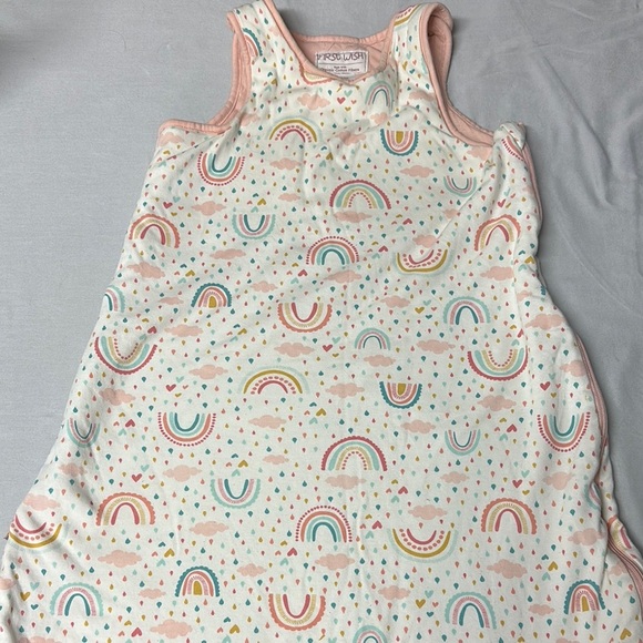 First Wish - organic cotton Pink and Cream Sleep Sacks with Rainbow Design - Picture 1 of 6